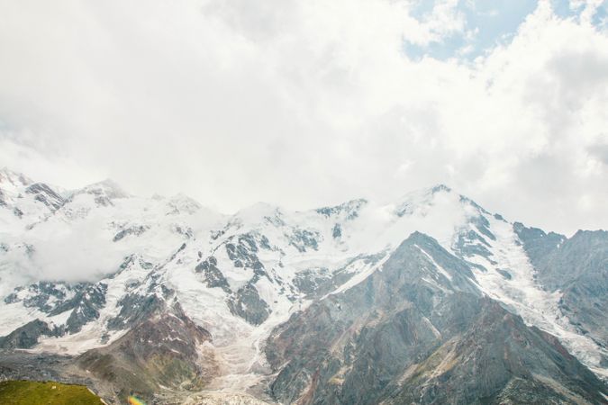 Mountains behind clouds in Fairy Meadows, Pakistan