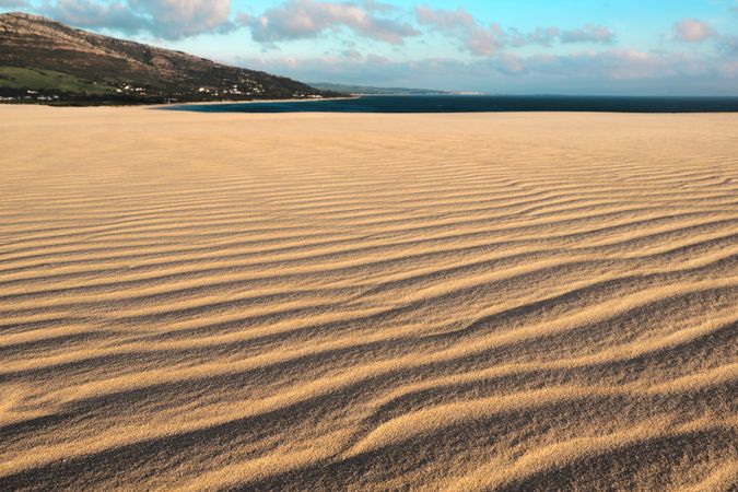 Beautiful sand waves on beach