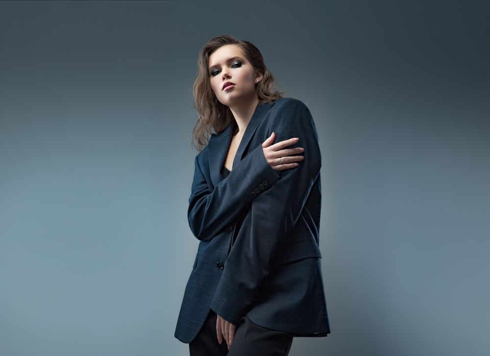 Studio fashion shoot with blazer