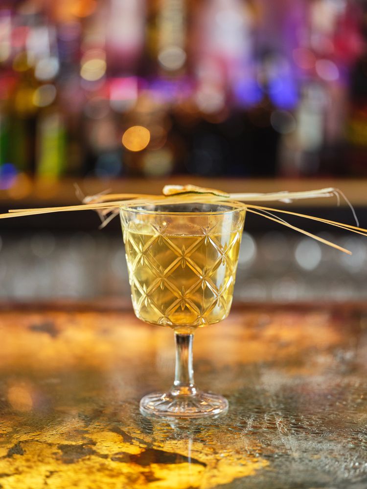 Tropical cocktail served in bar