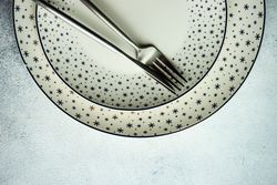 Minimalistic snowflake table setting for Christmas