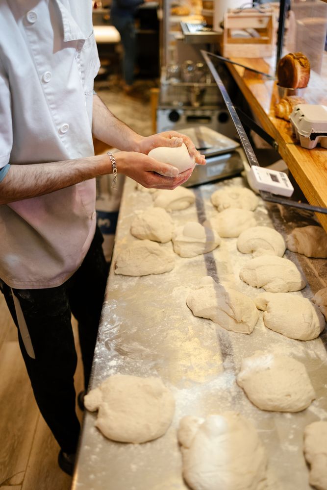 Baker's hands kneading