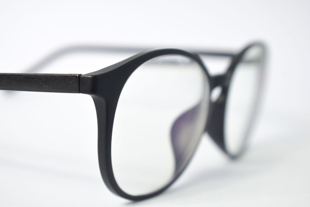 Side view of spectacles in plain studio