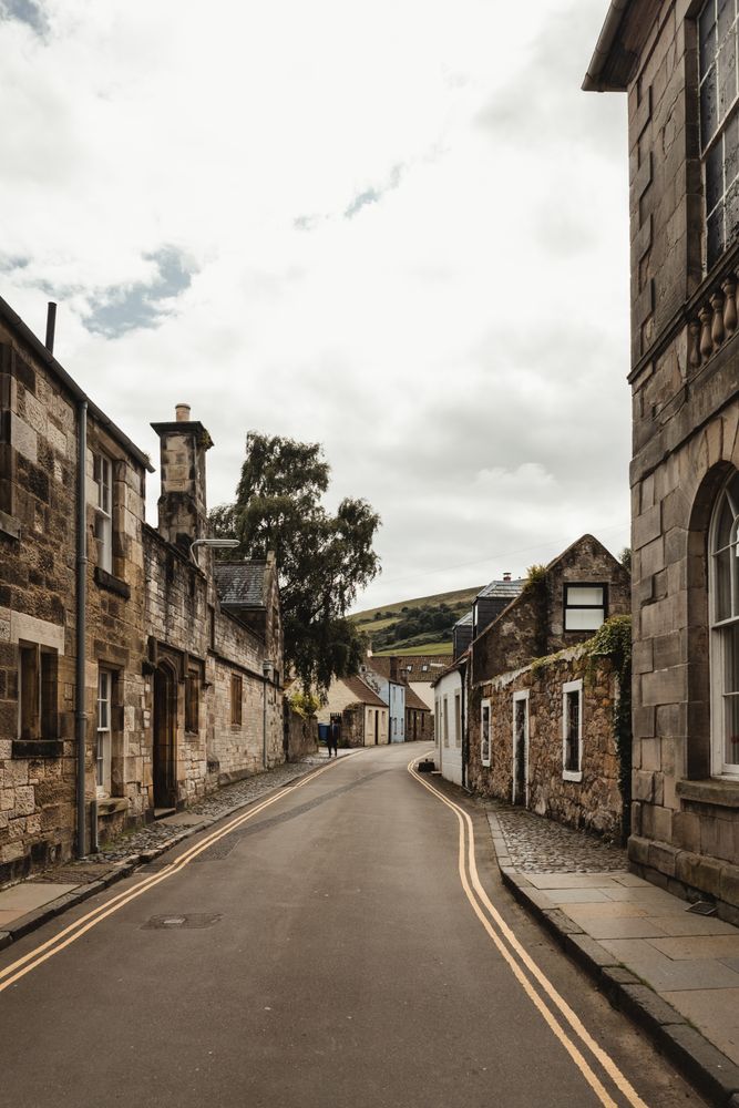 Antique stone building in Scottish city