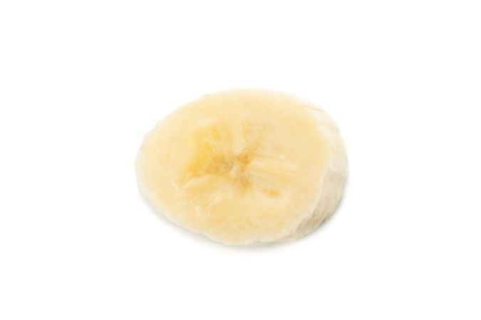 Banana slice isolated on blank background. Fresh fruit