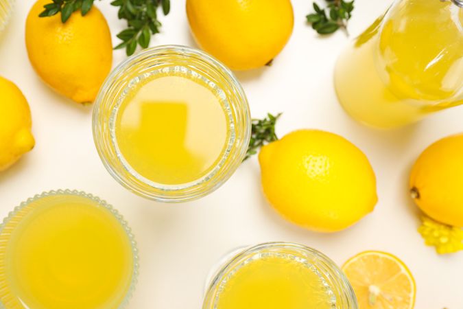 Concept of fresh summer drink - Limoncello cocktail
