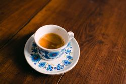 Cup of coffee on table
