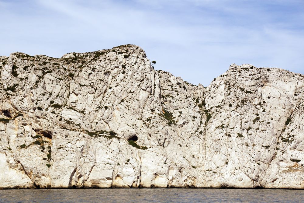 Beautiful limestone rocks on seashore
