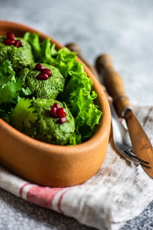 Close up of traditional Georgian dish pkhali