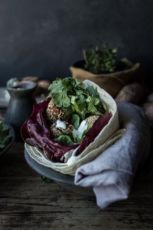 Fresh sweet potato falafel