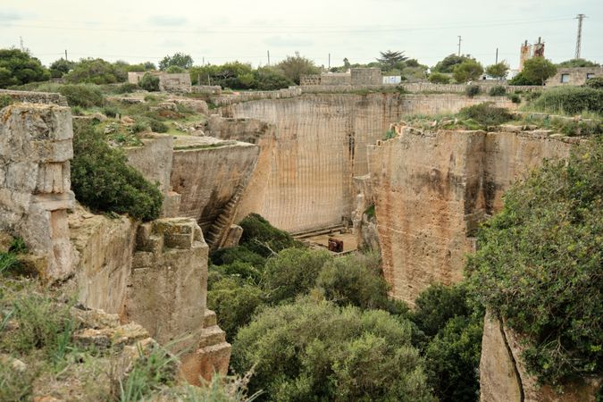 Picturesque view of ancient giant stone