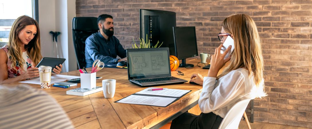 People working in a coworking office