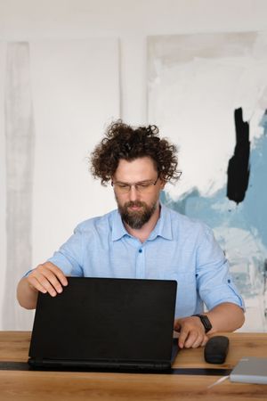 Businessman Working Laptop