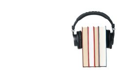 Concept of audiobook, isolated on light background