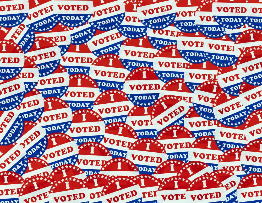 I voted today stickers in filled frame