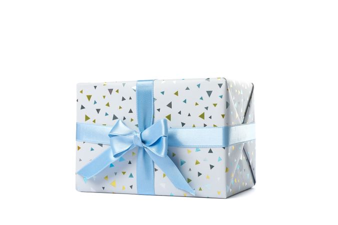 Beautiful gift box with bow isolated on blank background