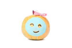 Pumpkin with facial mask and bow
