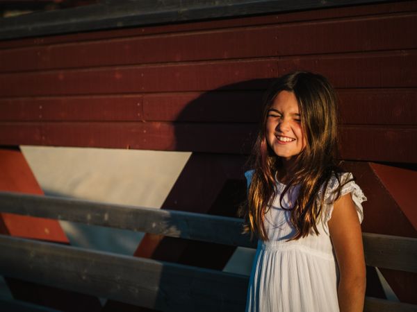 Portrait of adorable girl in sunshine
