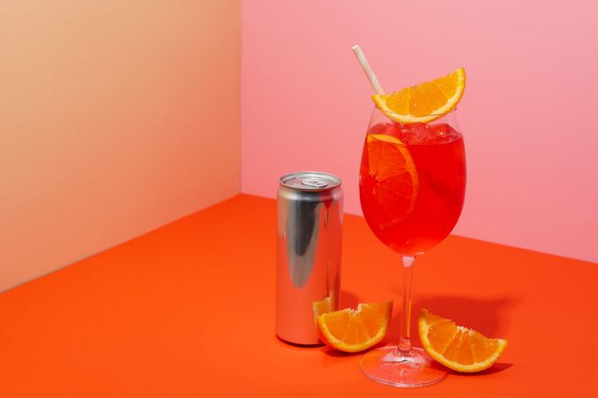 Italian Spritz, delicious summer cocktail, space for text