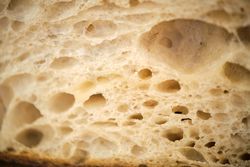Macro detail of freshly baked bread crumbs