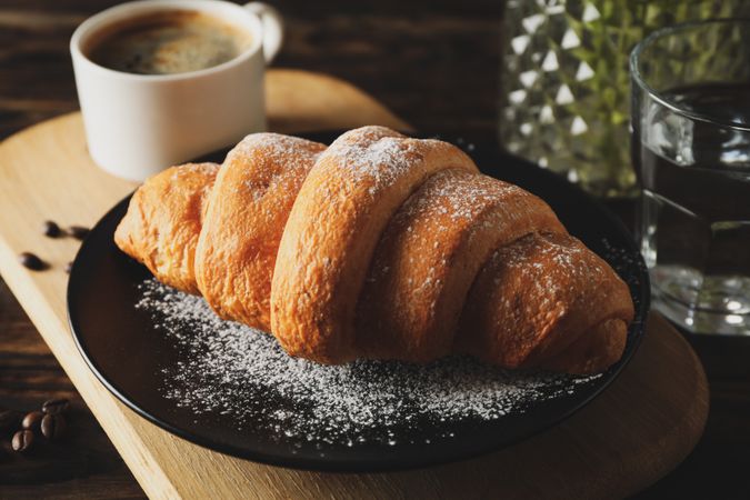 Close up of pastry with coffee
