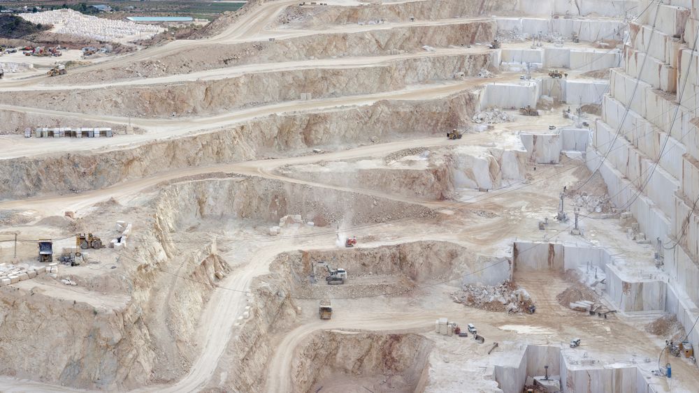 Steps in rough stone quarry