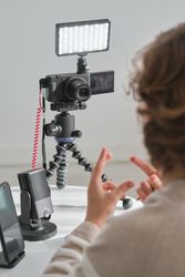 Crop child recording video on camera