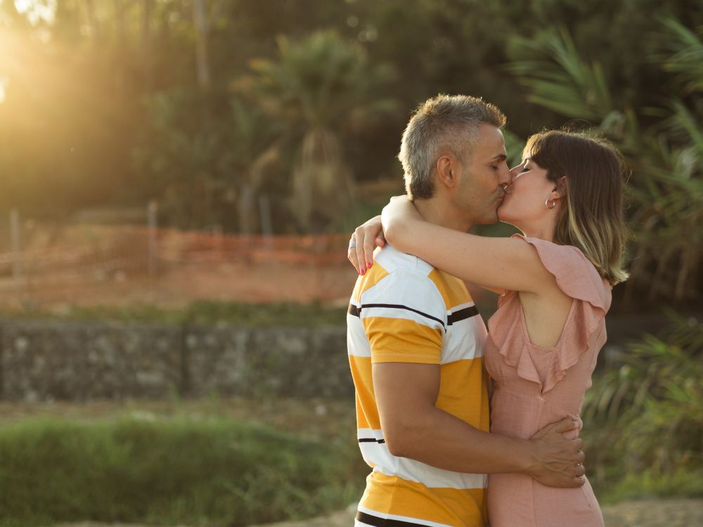 Happy couple looking at each other