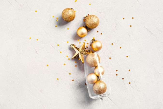 Champagne glass with golden ornaments