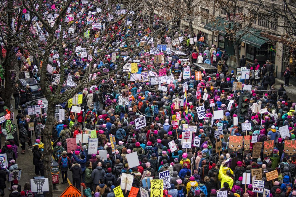 People marching in protest