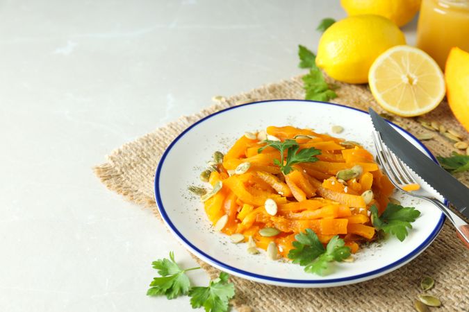 Fall season tasty food concept - baked pumpkin