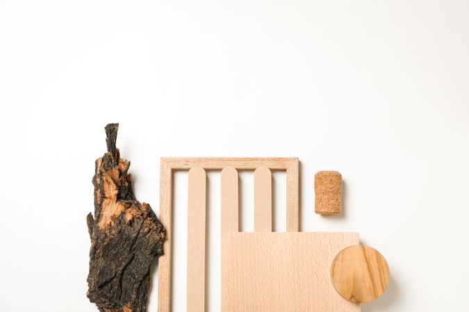 Flat lay of creative moodboard composition, space for text