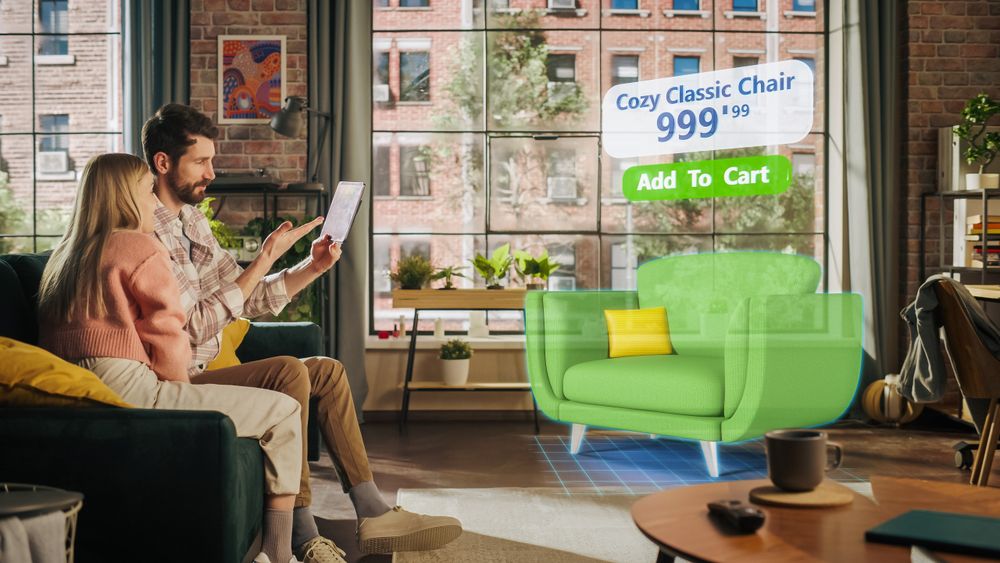 Decorating Apartment: Couple Holding Digital Tablet Computer