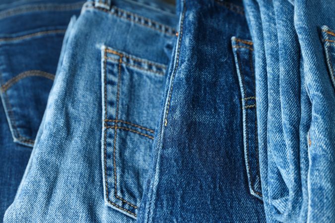 Pockets on jeans close-up