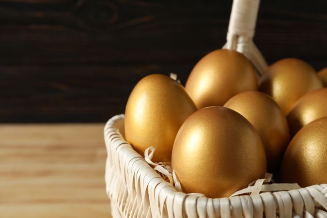 Concept of Richness and prosperity, golden eggs