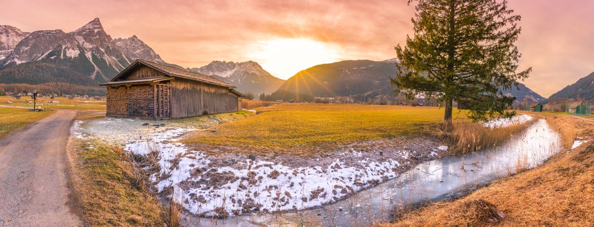 Winter sunset in the Austrian Alps
