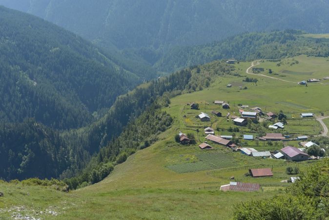 Wonderful view of countryside against picturesque highland