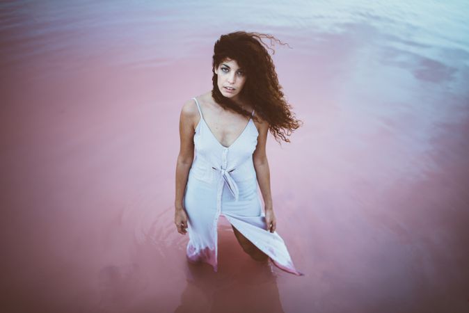 Woman enjoying sea breeze