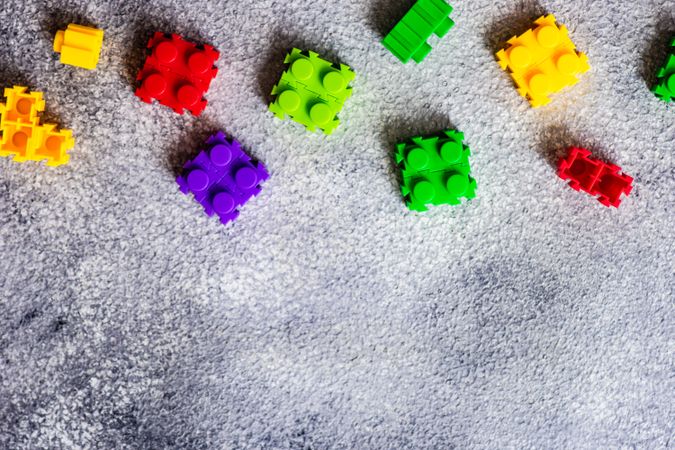 Brightly colored toy blocks