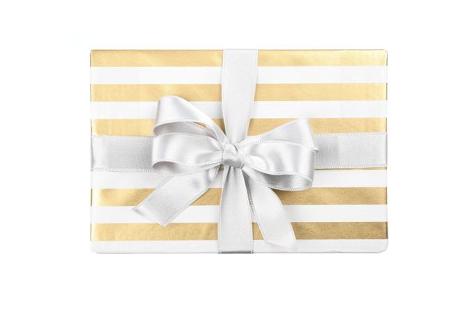 Beautiful gift box with bow isolated on blank background