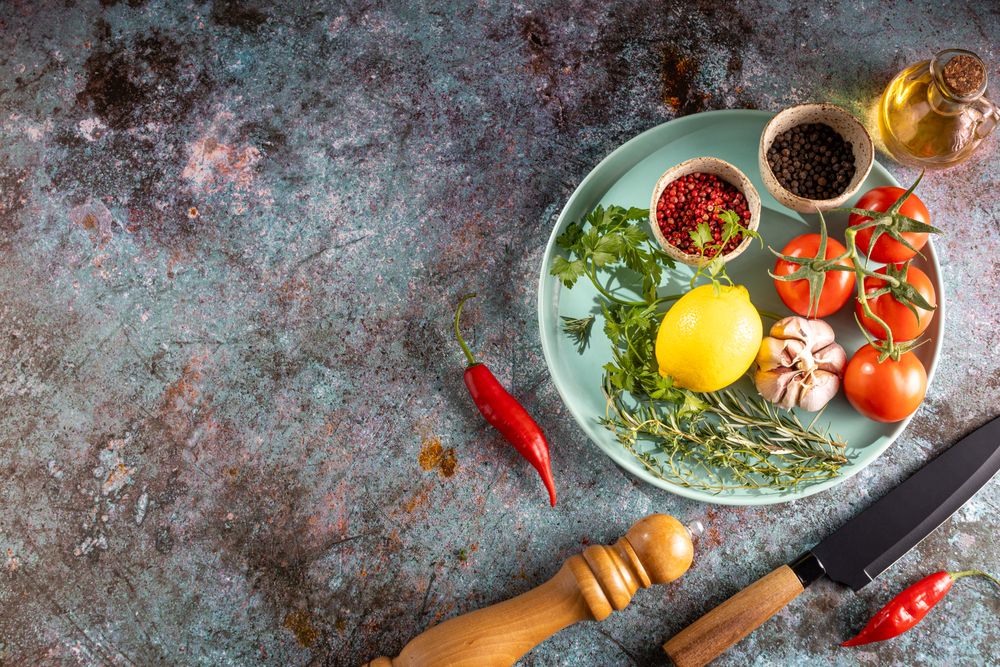 Ingredients for cooking on the table