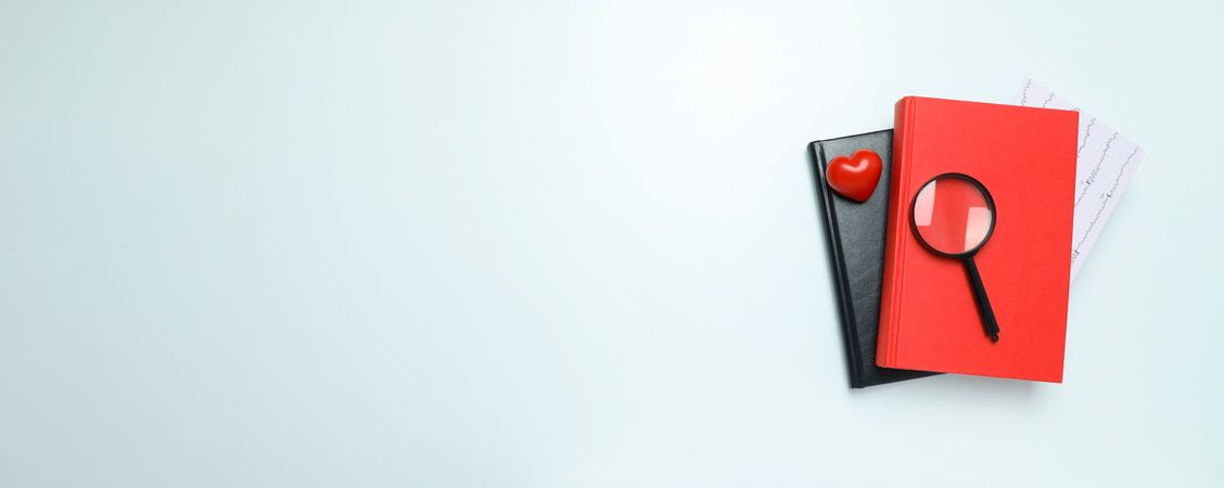 Concept of medical education and books, space for text