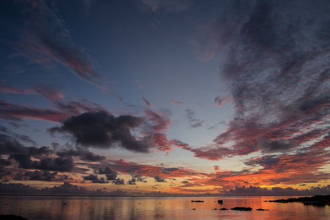 Vast ocean during dawn