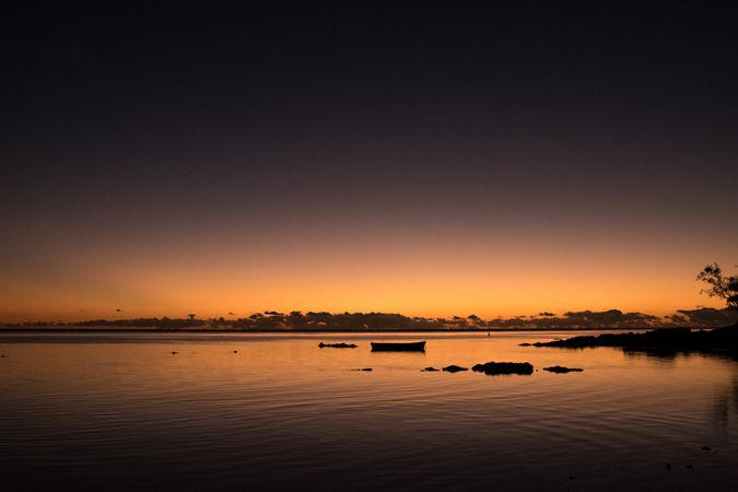 Beautiful dark sunrise with orange and purple hues