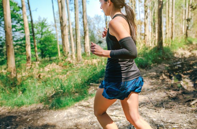 Young woman doing trail