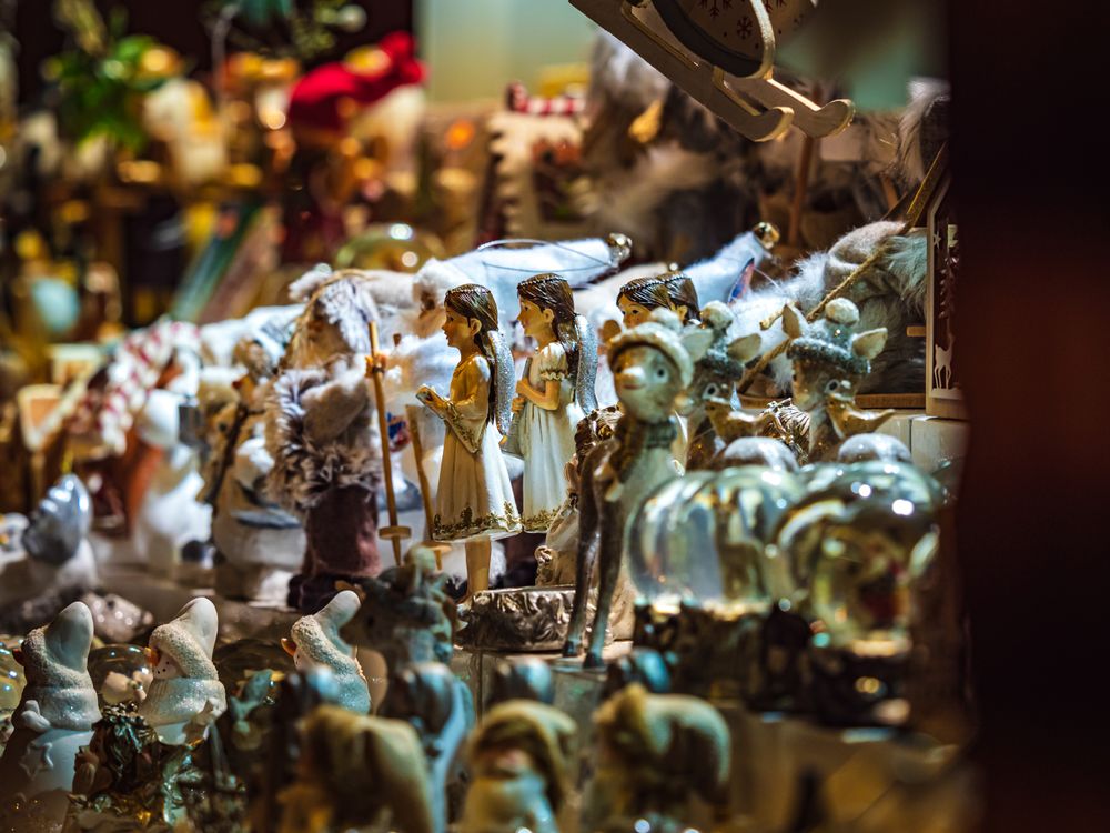 Christmas figurines in the streets of Strasbourg, France