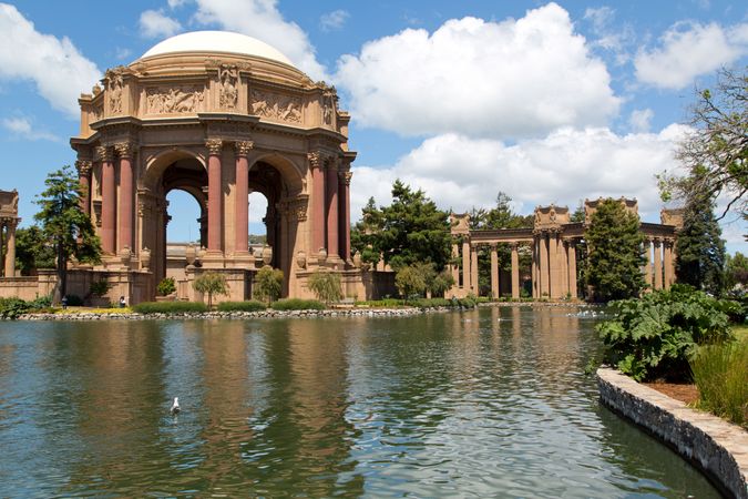 Classical architecture of Palace of Fine Arts in San Francisco