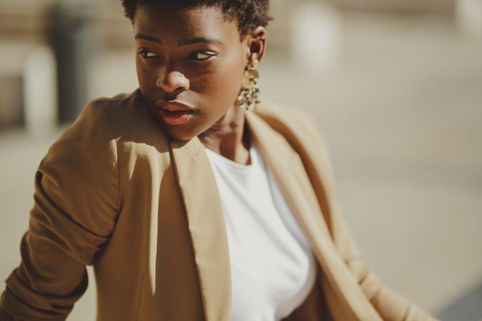 Stylish Black woman on street
