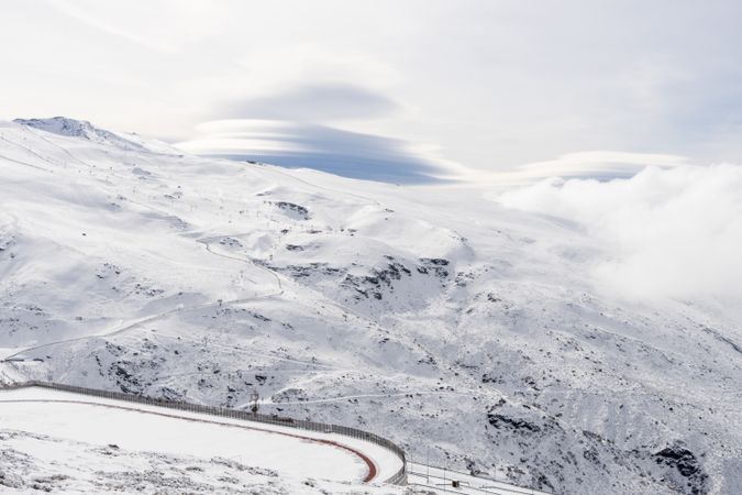 Moutains of Sierra Nevada in winter, full of snow