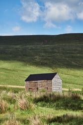Wooden hut in the mountain